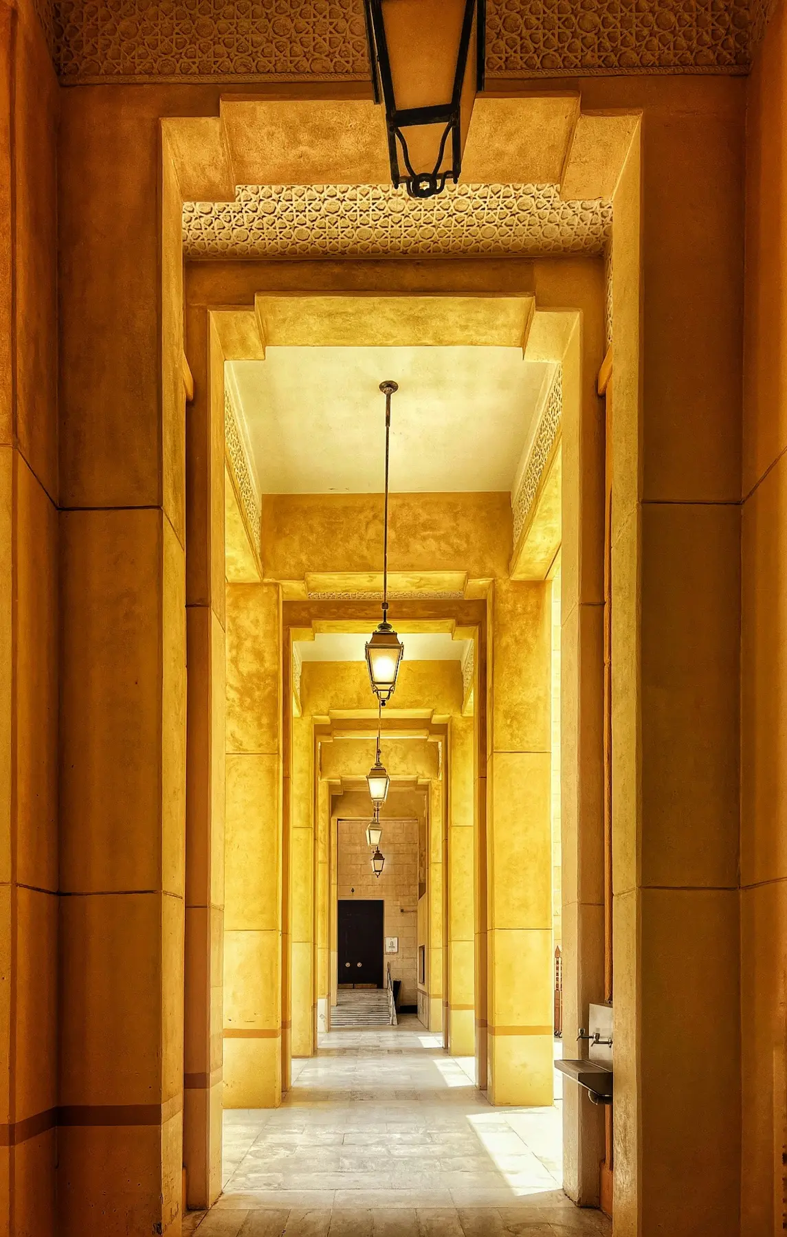 Warm architectural arcade in Kuwait